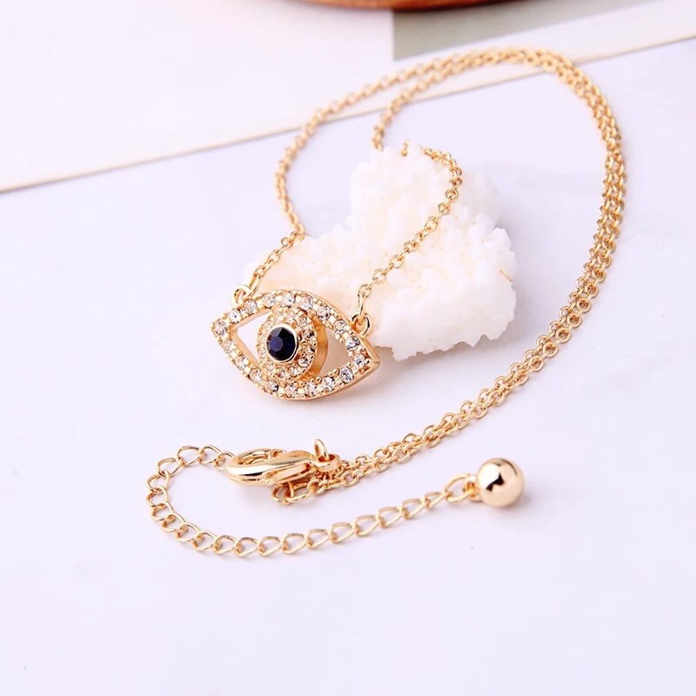 Gold Plated Evil Eye Necklace NWT